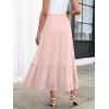 imageANRABESS Maxi Skirts for Women Tulle Long Tiered Elastic High Waisted A Line Flowy Dressy Casual Skirt 2025 Fall TrendyLight Pink