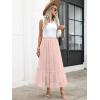 imageANRABESS Maxi Skirts for Women Tulle Long Tiered Elastic High Waisted A Line Flowy Dressy Casual Skirt 2025 Fall TrendyLight Pink