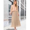 imageANRABESS Maxi Skirts for Women Tulle Long Tiered Elastic High Waisted A Line Flowy Dressy Casual Skirt 2025 Fall TrendyLight Tan