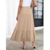 imageANRABESS Maxi Skirts for Women Tulle Long Tiered Elastic High Waisted A Line Flowy Dressy Casual Skirt 2025 Fall TrendyLight Tan