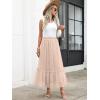 imageANRABESS Maxi Skirts for Women Tulle Long Tiered Elastic High Waisted A Line Flowy Dressy Casual Skirt 2025 Fall TrendyParchment