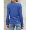 imageANRABESS Shirts for Women Long Sleeve V Neck Tops Dressy Business Casual Side Ruched TShirts 2025 Fall Tee Blouses OutfitsBlue