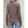 imageANRABESS Shirts for Women Long Sleeve V Neck Tops Dressy Business Casual Side Ruched TShirts 2025 Fall Tee Blouses OutfitsBrown