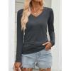imageANRABESS Shirts for Women Long Sleeve V Neck Tops Dressy Business Casual Side Ruched TShirts 2025 Fall Tee Blouses OutfitsDark Grey