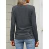 imageANRABESS Shirts for Women Long Sleeve V Neck Tops Dressy Business Casual Side Ruched TShirts 2025 Fall Tee Blouses OutfitsDark Grey