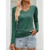 imageANRABESS Shirts for Women Long Sleeve V Neck Tops Dressy Business Casual Side Ruched TShirts 2025 Fall Tee Blouses OutfitsForest Green