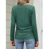 imageANRABESS Shirts for Women Long Sleeve V Neck Tops Dressy Business Casual Side Ruched TShirts 2025 Fall Tee Blouses OutfitsForest Green