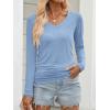 imageANRABESS Shirts for Women Long Sleeve V Neck Tops Dressy Business Casual Side Ruched TShirts 2025 Fall Tee Blouses OutfitsLight Blue