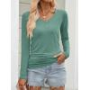 imageANRABESS Shirts for Women Long Sleeve V Neck Tops Dressy Business Casual Side Ruched TShirts 2025 Fall Tee Blouses OutfitsLight Green