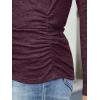 imageANRABESS Shirts for Women Long Sleeve V Neck Tops Dressy Business Casual Side Ruched TShirts 2025 Fall Tee Blouses OutfitsMaroon