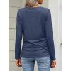 imageANRABESS Shirts for Women Long Sleeve V Neck Tops Dressy Business Casual Side Ruched TShirts 2025 Fall Tee Blouses OutfitsNavy Blue