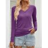 imageANRABESS Shirts for Women Long Sleeve V Neck Tops Dressy Business Casual Side Ruched TShirts 2025 Fall Tee Blouses OutfitsPurple