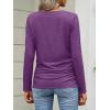 imageANRABESS Shirts for Women Long Sleeve V Neck Tops Dressy Business Casual Side Ruched TShirts 2025 Fall Tee Blouses OutfitsPurple