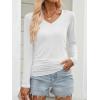imageANRABESS Shirts for Women Long Sleeve V Neck Tops Dressy Business Casual Side Ruched TShirts 2025 Fall Tee Blouses OutfitsWhite