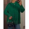 imageANRABESS Sweaters for Women Long Sleeve Crewneck Cable Knit Casual Loose Pullover Tops 2025 Trendy Fall Vintage OutfitsForest Green