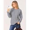 imageANRABESS Sweaters for Women Long Sleeve Crewneck Cable Knit Casual Loose Pullover Tops 2025 Trendy Fall Vintage OutfitsGrey