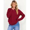 imageANRABESS Sweaters for Women Long Sleeve Crewneck Cable Knit Casual Loose Pullover Tops 2025 Trendy Fall Vintage OutfitsRed
