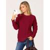 imageANRABESS Sweaters for Women Long Sleeve Crewneck Cable Knit Casual Loose Pullover Tops 2025 Trendy Fall Vintage OutfitsRed