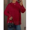 imageANRABESS Sweaters for Women Long Sleeve Crewneck Cable Knit Casual Loose Pullover Tops 2025 Trendy Fall Vintage OutfitsRed