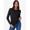 imageANRABESS Sweaters for Women Long Sleeve Crewneck Fitted Business Casual Pullover Tops 2025 Fall Outfits with Button CuffBlack