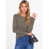 imageANRABESS Sweaters for Women Long Sleeve Crewneck Fitted Business Casual Pullover Tops 2025 Fall Outfits with Button CuffCamel