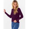 imageANRABESS Sweaters for Women Long Sleeve Crewneck Fitted Business Casual Pullover Tops 2025 Fall Outfits with Button CuffDark Purple