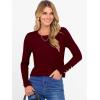 imageANRABESS Sweaters for Women Long Sleeve Crewneck Fitted Business Casual Pullover Tops 2025 Fall Outfits with Button CuffDeep Red