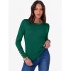 imageANRABESS Sweaters for Women Long Sleeve Crewneck Fitted Business Casual Pullover Tops 2025 Fall Outfits with Button CuffGreen