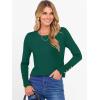 imageANRABESS Sweaters for Women Long Sleeve Crewneck Fitted Business Casual Pullover Tops 2025 Fall Outfits with Button CuffGreen