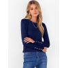 imageANRABESS Sweaters for Women Long Sleeve Crewneck Fitted Business Casual Pullover Tops 2025 Fall Outfits with Button CuffNavy Blue