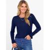 imageANRABESS Sweaters for Women Long Sleeve Crewneck Fitted Business Casual Pullover Tops 2025 Fall Outfits with Button CuffNavy Blue