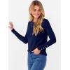 imageANRABESS Sweaters for Women Long Sleeve Crewneck Fitted Business Casual Pullover Tops 2025 Fall Outfits with Button CuffNavy Blue