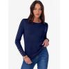 imageANRABESS Sweaters for Women Long Sleeve Crewneck Fitted Business Casual Pullover Tops 2025 Fall Outfits with Button CuffNavy Blue