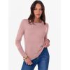 imageANRABESS Sweaters for Women Long Sleeve Crewneck Fitted Business Casual Pullover Tops 2025 Fall Outfits with Button CuffPink