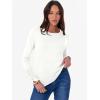 imageANRABESS Sweaters for Women Long Sleeve Crewneck Fitted Business Casual Pullover Tops 2025 Fall Outfits with Button CuffWhite