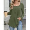 imageANRABESS Tunic Tops for Women Long Sleeve Babydoll Cute Shirts Loose Flowy Pleated Tummy Hide Blouses 2025 Fall Outfits M3XLArmy Green