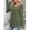 imageANRABESS Tunic Tops for Women Long Sleeve Babydoll Cute Shirts Loose Flowy Pleated Tummy Hide Blouses 2025 Fall Outfits M3XLArmy Green