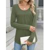 imageANRABESS Tunic Tops for Women Long Sleeve Babydoll Cute Shirts Loose Flowy Pleated Tummy Hide Blouses 2025 Fall Outfits M3XLArmy Green