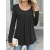 imageANRABESS Tunic Tops for Women Long Sleeve Babydoll Cute Shirts Loose Flowy Pleated Tummy Hide Blouses 2025 Fall Outfits M3XLBlack