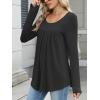 imageANRABESS Tunic Tops for Women Long Sleeve Babydoll Cute Shirts Loose Flowy Pleated Tummy Hide Blouses 2025 Fall Outfits M3XLBlack