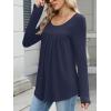 imageANRABESS Tunic Tops for Women Long Sleeve Babydoll Cute Shirts Loose Flowy Pleated Tummy Hide Blouses 2025 Fall Outfits M3XLNavy Blue