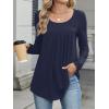 imageANRABESS Tunic Tops for Women Long Sleeve Babydoll Cute Shirts Loose Flowy Pleated Tummy Hide Blouses 2025 Fall Outfits M3XLNavy Blue