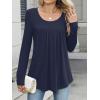 imageANRABESS Tunic Tops for Women Long Sleeve Babydoll Cute Shirts Loose Flowy Pleated Tummy Hide Blouses 2025 Fall Outfits M3XLNavy Blue