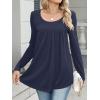 imageANRABESS Tunic Tops for Women Long Sleeve Babydoll Cute Shirts Loose Flowy Pleated Tummy Hide Blouses 2025 Fall Outfits M3XLNavy Blue