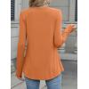 imageANRABESS Tunic Tops for Women Long Sleeve Babydoll Cute Shirts Loose Flowy Pleated Tummy Hide Blouses 2025 Fall Outfits M3XLOrange