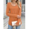 imageANRABESS Tunic Tops for Women Long Sleeve Babydoll Cute Shirts Loose Flowy Pleated Tummy Hide Blouses 2025 Fall Outfits M3XLOrange