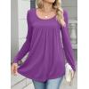 imageANRABESS Tunic Tops for Women Long Sleeve Babydoll Cute Shirts Loose Flowy Pleated Tummy Hide Blouses 2025 Fall Outfits M3XLPurple