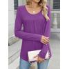 imageANRABESS Tunic Tops for Women Long Sleeve Babydoll Cute Shirts Loose Flowy Pleated Tummy Hide Blouses 2025 Fall Outfits M3XLPurple