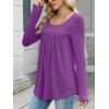 imageANRABESS Tunic Tops for Women Long Sleeve Babydoll Cute Shirts Loose Flowy Pleated Tummy Hide Blouses 2025 Fall Outfits M3XLPurple