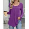 imageANRABESS Tunic Tops for Women Long Sleeve Babydoll Cute Shirts Loose Flowy Pleated Tummy Hide Blouses 2025 Fall Outfits M3XLPurple